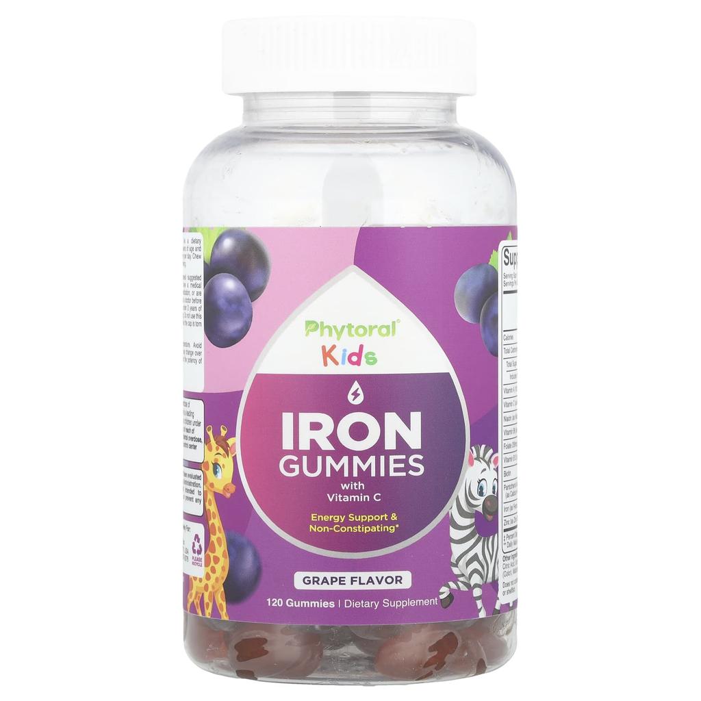 Children's Iron Gummies with Vitamin C, Grape, 120 Gummies