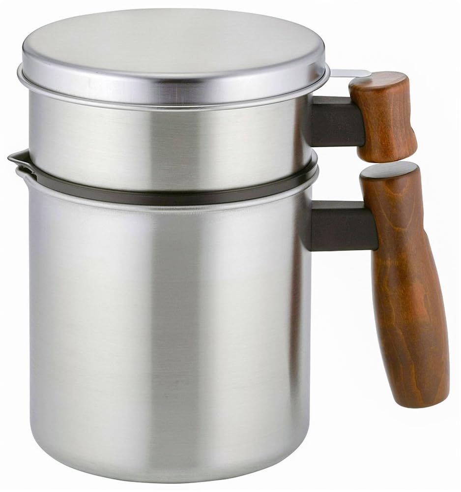 Shimomura Kihan Wooden Handle Stainless Steel Oil Pot 46314