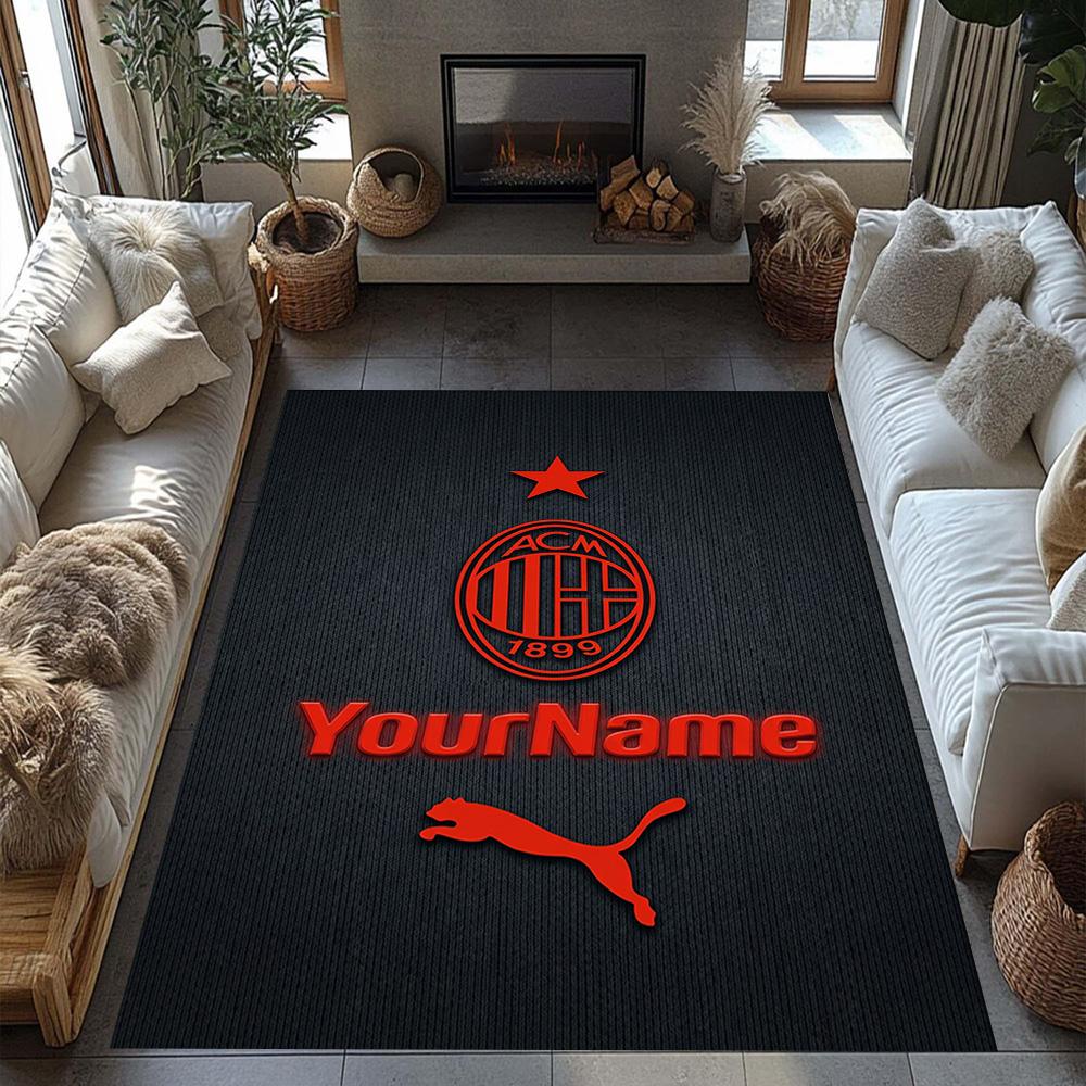 Ac Milan Customized Name Floor Rug Office Rug Perfect for Kitchen Balcony Decorate room Game Room Anti-slip Rug Office home decor Wedding Party Gift