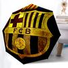 1 Stück Barcelona Fußball Automatischer Auf-/Zu Klappschirm, Winddichte 8-Rippen-Konstruktion, Leichter Reiseschirm für Damen/Herren 52