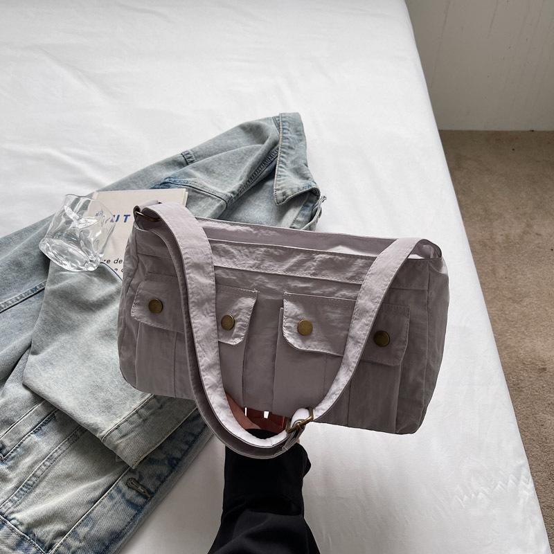 

Новая модная и универсальная женская сумка через плечо большой вместимости, сумка-тоут для поездок на работу, простая сумка-мессенджер, многокарманная серый