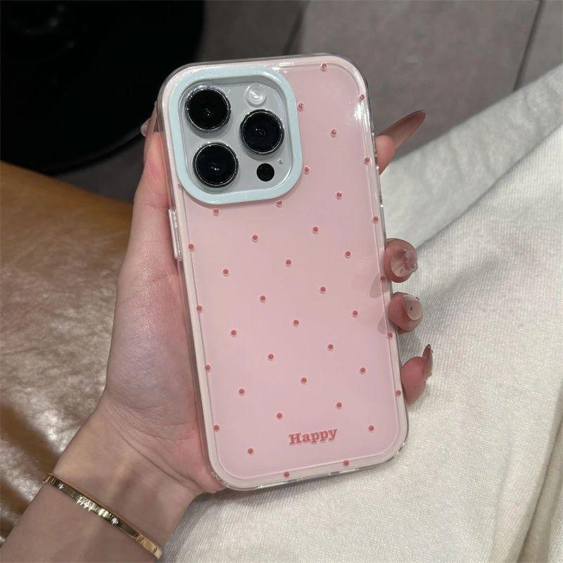 Double-layer IMD Korean Red Wave Suitable for Apple 16 Promax Mobile Phone Case Iphone15 Anti-fall 14 Simple 13