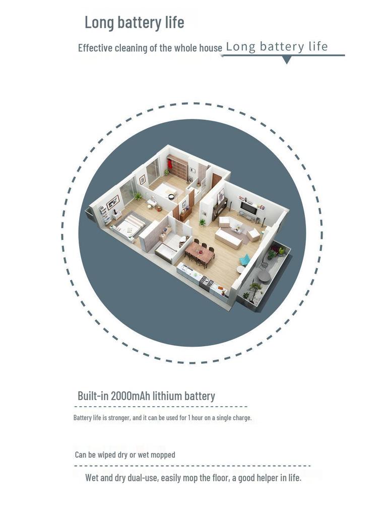 Wireless USB Rechargeable Floor Scrubber with Spray, Humidification, and Electric Mop Function