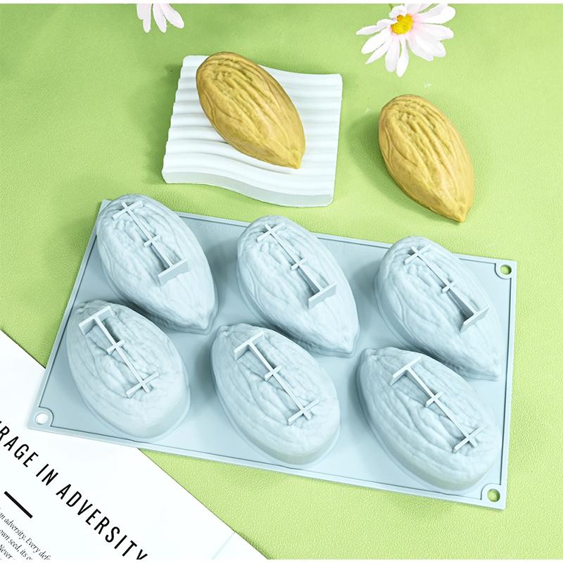 Stampo in Silicone Grande per Budino Mousse Mandorla/Pistacchio/Nocciola/Chicchi di Caffè Stampo Fai da Te per Cioccolato Gelato Strumenti per Decorare Torte