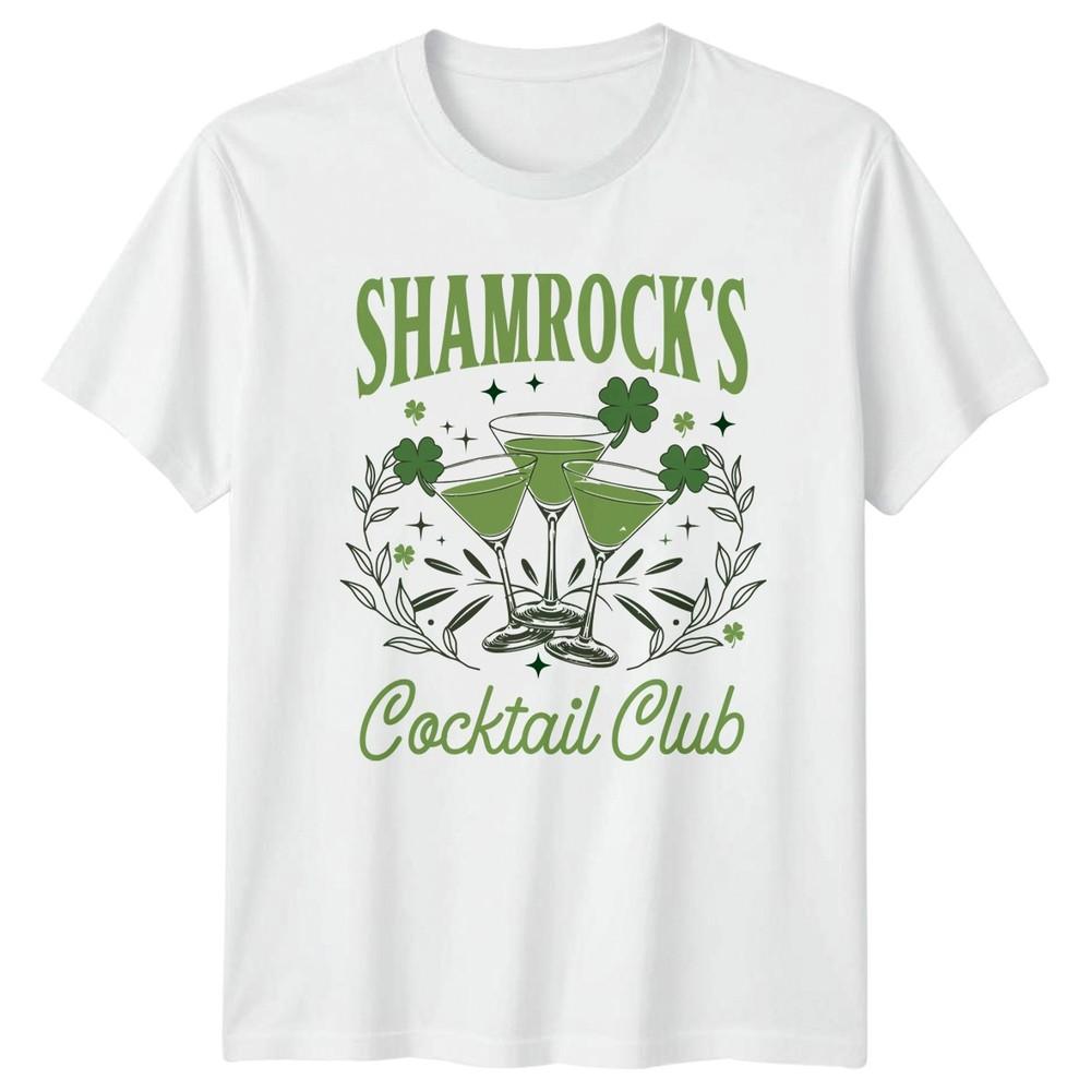 Shamrocks Cocktail Club St Patricks Day Holiday Unisexs TShirt Unisexs Tee Graphic S
