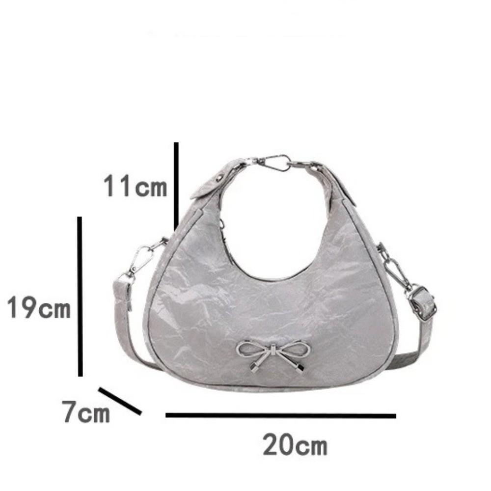 Elegante Leder-Schleifen-Umhängetasche Große Kapazität Einfarbige Crossbody-Tasche Koreanischer Stil Damen-Handtasche Damen