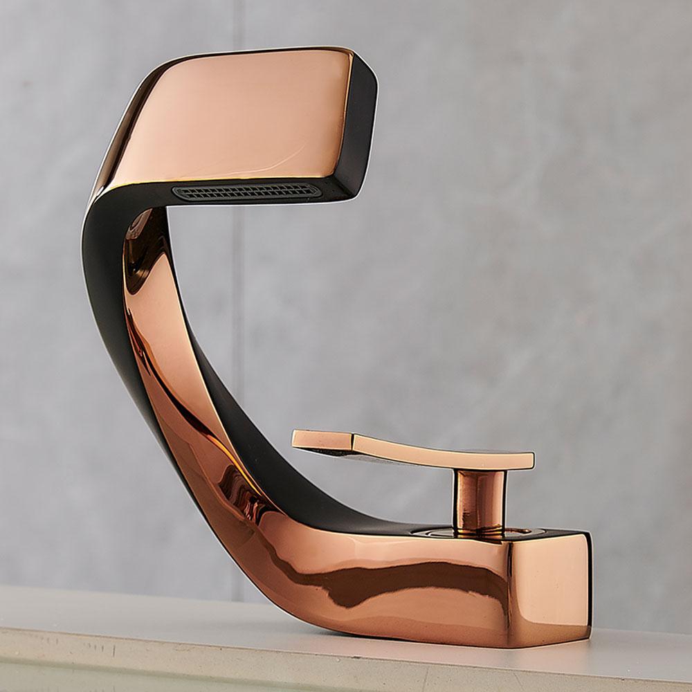 Koupelnová umyvadlová baterie na desku černá umyvadlová baterie s jedním otvorem vodovodní baterie horká a studená koupelnová směšovací baterie