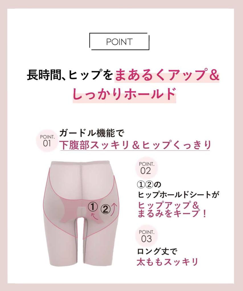 Amphi Wacoal Girdle for Rounded Hips (Pair with Day Up Bra BYJ369) Long Length GYJ169 BL 64/M