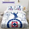 Cruz Azul Football Club Pattern Bedding Home Decoration Birthday Gift (1 * Duvet Cover + 2 * Pillowcase, Without Core)