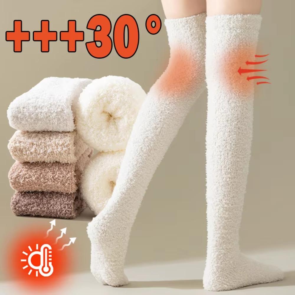 

Coral Fleece Long Tight Socks Soft Foot Warmers Fashion Boot Socks Fall Winter кавовий