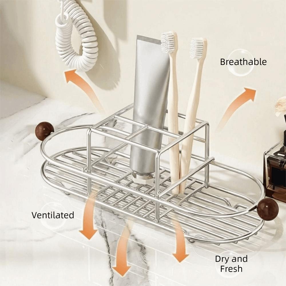 Quick Dry Toothpaste Rack Waterproof Cutlery Storage Rack Durable Mouthwash Cup Rack for Bathroom
