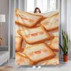 1 Toast Pattern Flannel Blanket - Suitable for Beds, Sofas, Offices, Travel, Decorating, Chairs, and As a Holiday Gift for Frien