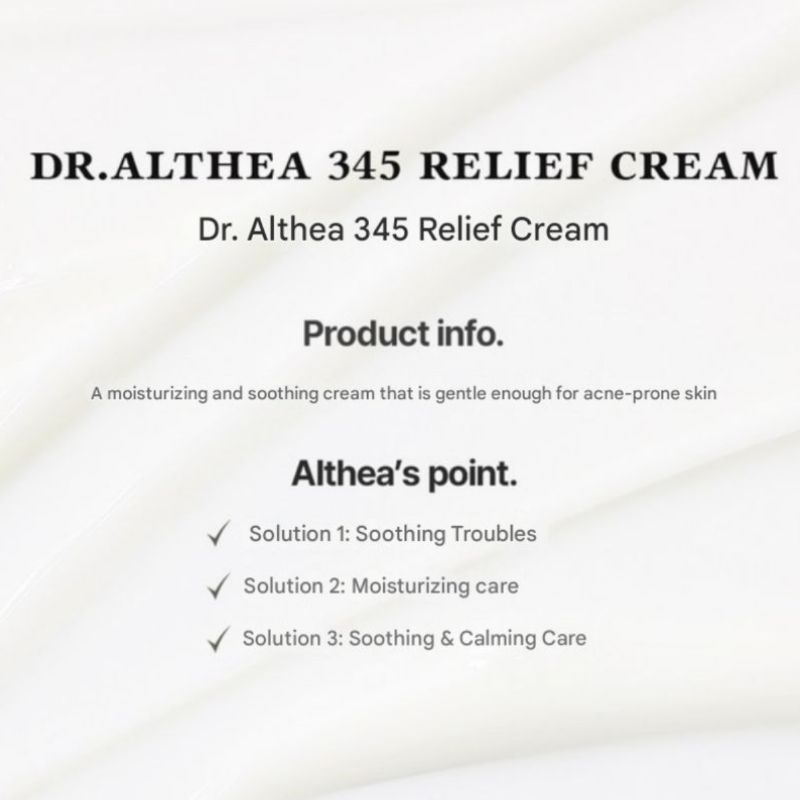 DR.ALTHEA 345 Relief Cream 50ml | Soothing & Barrier Repair Moisturizing Cream 1pcs