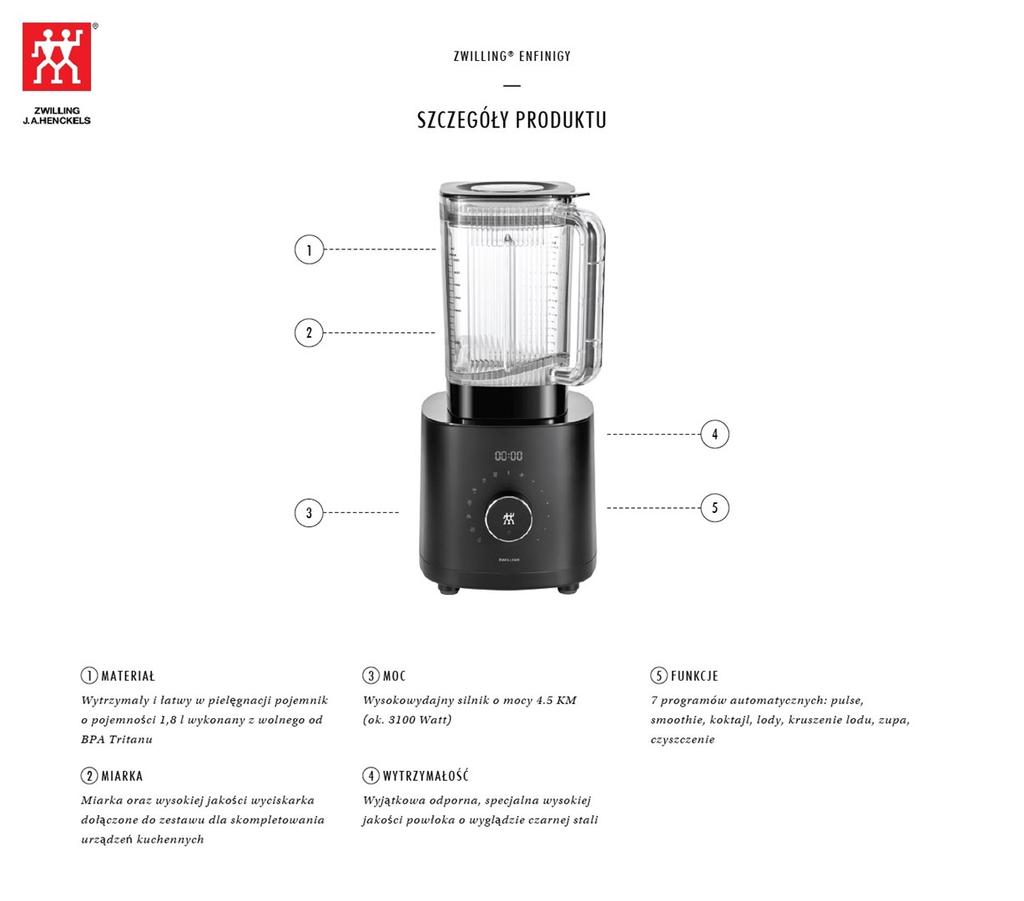 ZWILLING Enfinigy High-Performance Blender Pro Black
