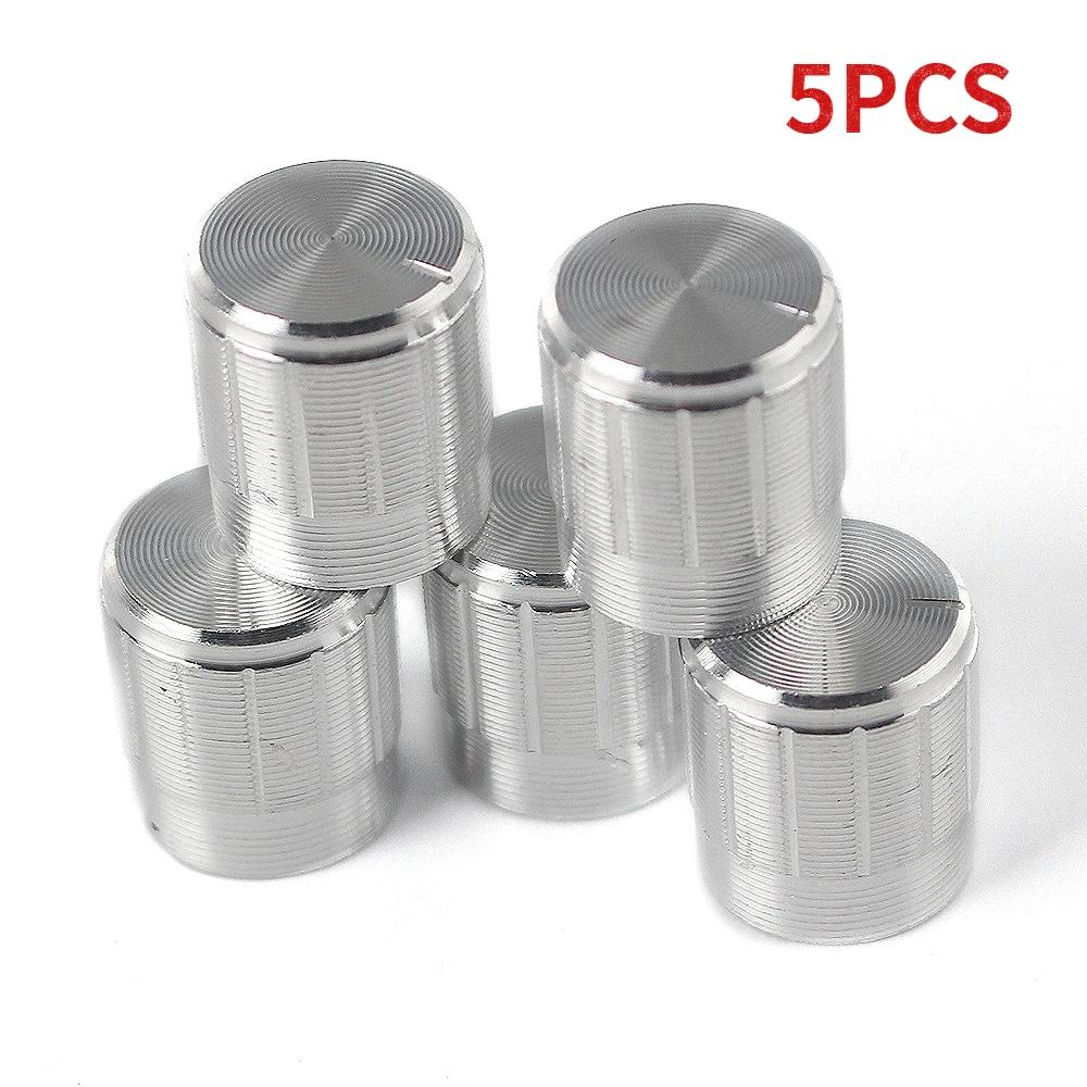5/10PCS Potentiometer Knob 6mm Knurled Shaft Potentiometers Control Knob 15x17mm Aluminum Switch Knobs Silver/black/gold WH148