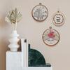 PATIKIL 6x4.7inch Embroidery Hoops, 5Pieces Imitated Wood Oval Frame Cross Stitch Hoop Ring for Embroidery Art Craft Sewing Ornaments Hanging