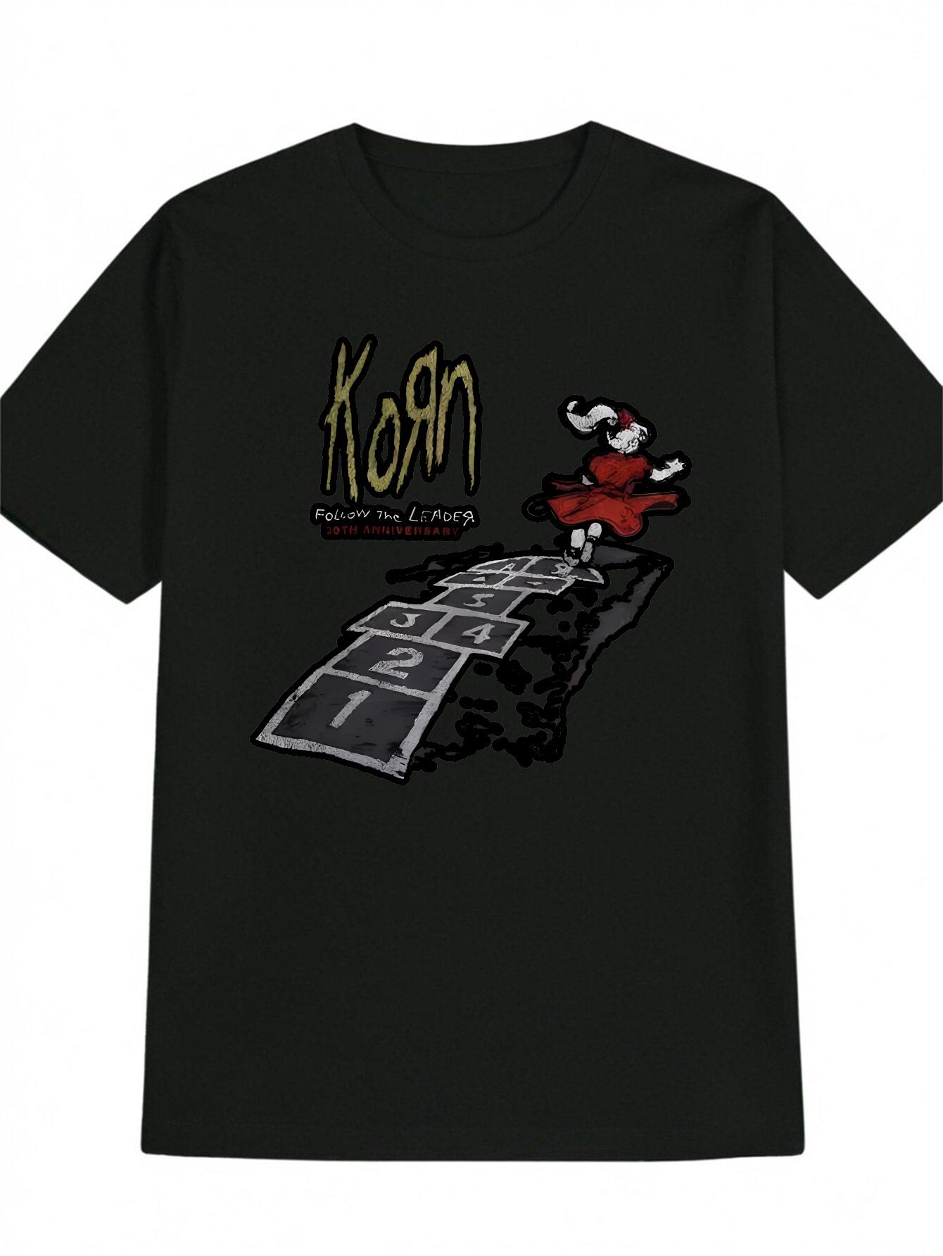 

Casual Graphic T-shirt with Rock Band Santa on Keyboard Print - Black Round Neck Summer Tee S