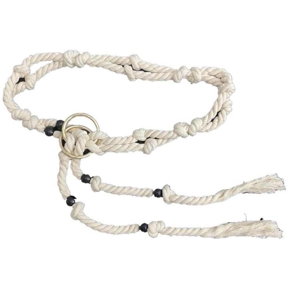 Beads Rope Waistband Tie Up Pack Thread Waist Belt Fashion Coarse Rope Belt  Streetwear