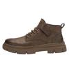 Men's Genuine Leather British Style Short Boots  Mid Top Men's Shoes   Autumn and Winter Men's High Top Leather Shoes