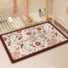 Flower Print Bath Mat Bathroom Super Absorbent Foot Mats Non-Slip Quick Dry Shower Pad Toilet Carpet Doormat Washable