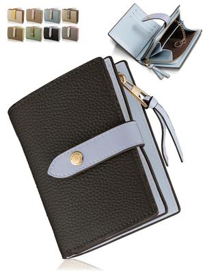 Encore Genuine Leather Wallet, High-Quality Two-Tone Design, Bifold, Women's Mini Wallet, Small, Anti-Skimming, Foldable, Lightweight, Compact,