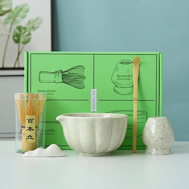 

5-piece set Japanese Matcha Blender Set Bamboo Whisk Teaspoon Brush Teaspoon Kiln Tea Tool Sets Indoor Drinking tea Brewing