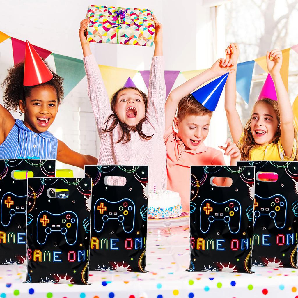 10/25pcs Game Party Gift Bag Electronic Game Theme Birthday Party Decor Happy Birthday Party Gift Bag with Handle Party Supplies