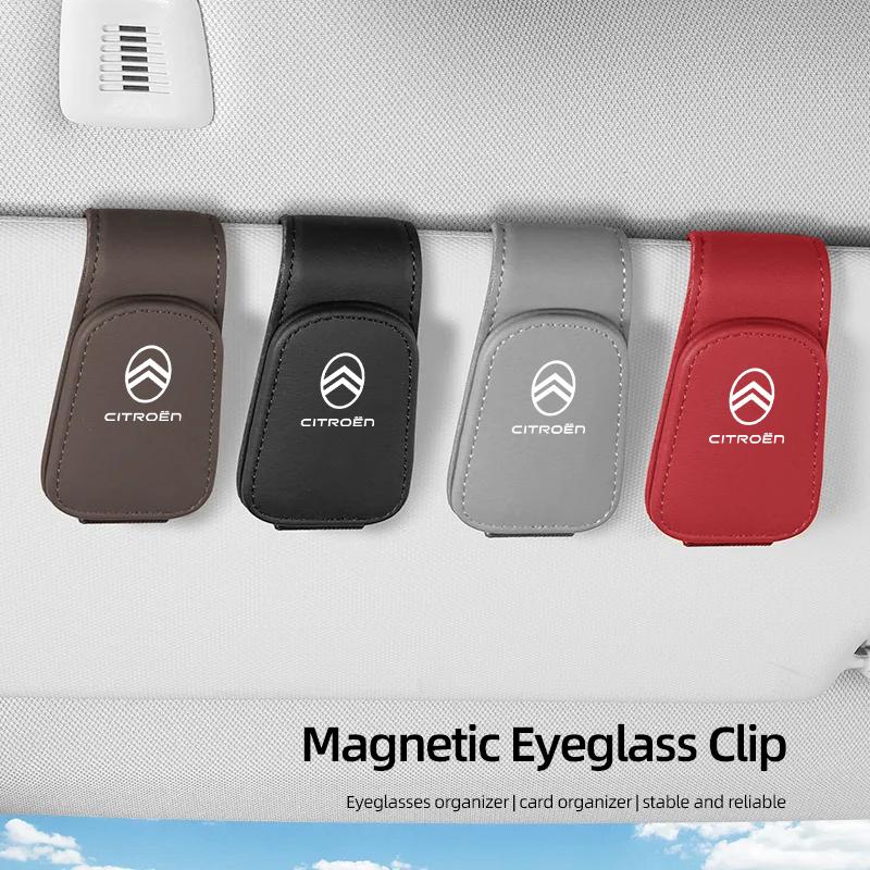 Car Glasses Clip Sun Visor Sunglasses Ticket Card Holder For Citroen C5X e-C4 X e-C3 C4 C3 C5 C-Elysee C-Crosser Berlingo C1 C6