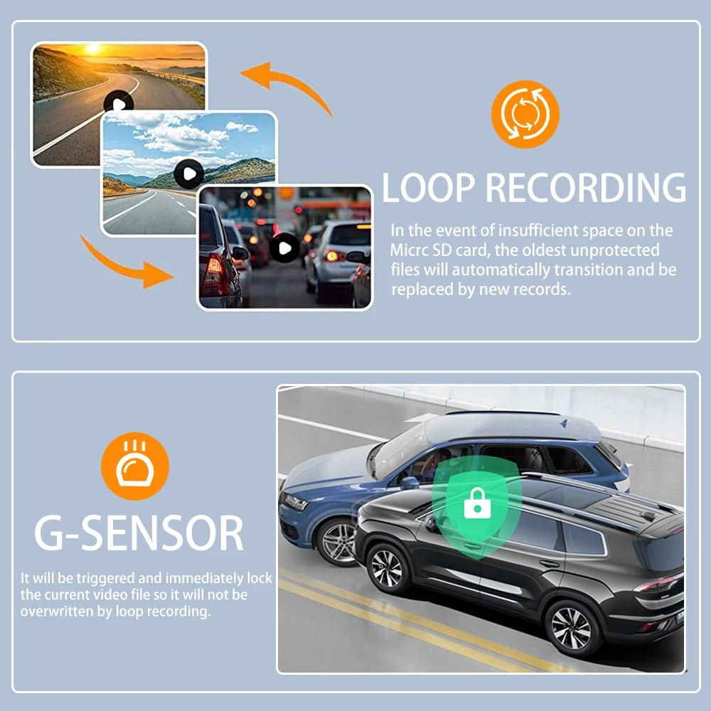 Three Channel Four Lens Driving Recorder with High-definition 1080P Infrared Night Vision for Car Parking Monitoring