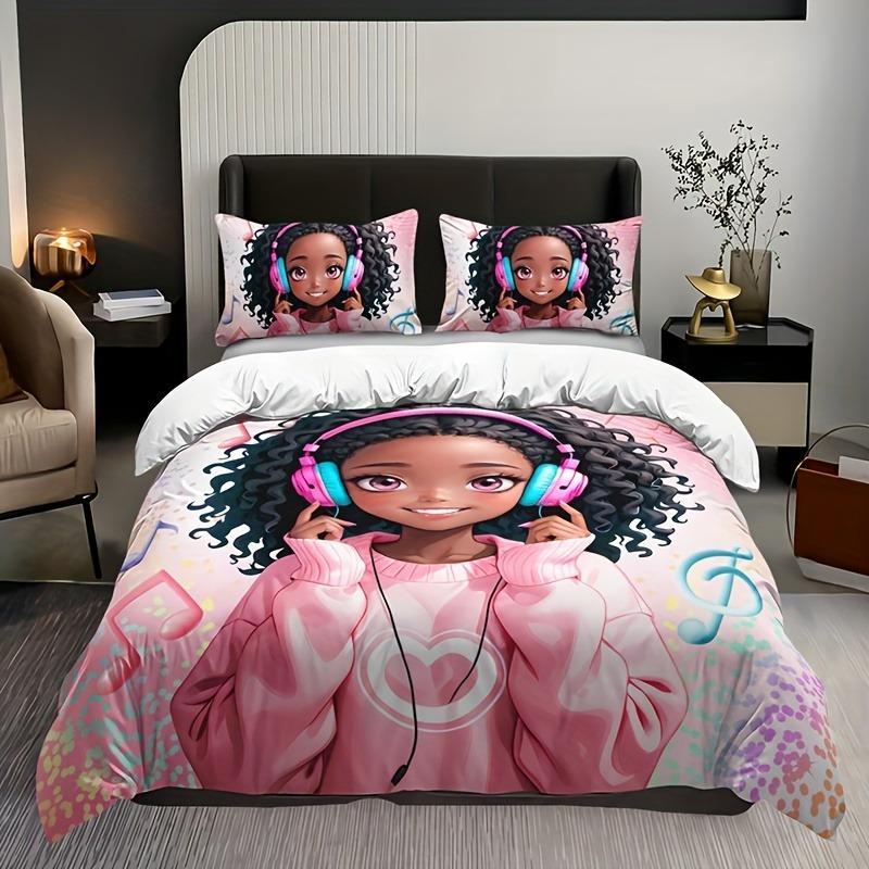 Princess Duvet Cover Set Comforter Bedding 3D Children'S Bedding Set 3-Piece 1 Quilt Cover King Size