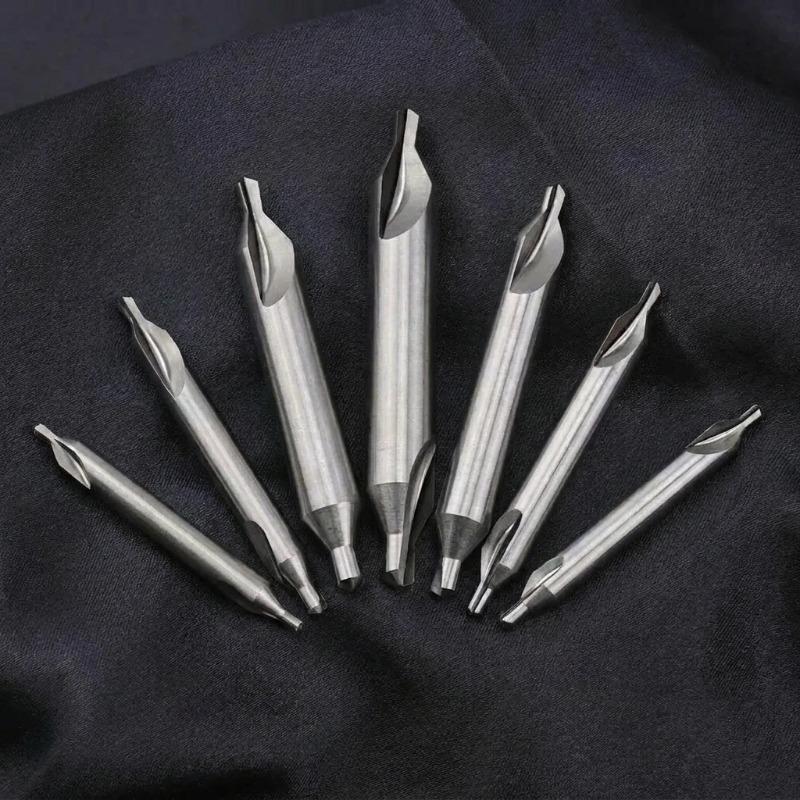 7Pcs Set Center Drill Bits 1/1.5/2/2.5/3/4/5 Inch 60-Degree Angle Countersink Tools for Lathe Metalworking