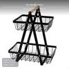 2Tier Iron Fruit Basket, Vintage Metal Storage Rack, Portable Detachable Organizer for Kitchen &