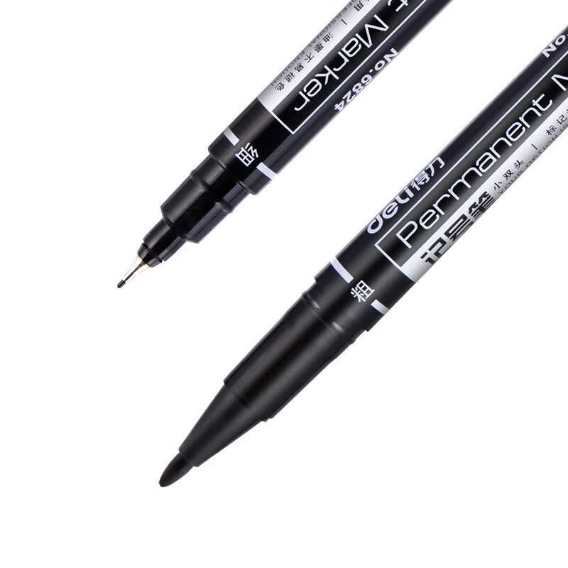 Deli 6824 Dual-Tip Oil-Based Marker Pens