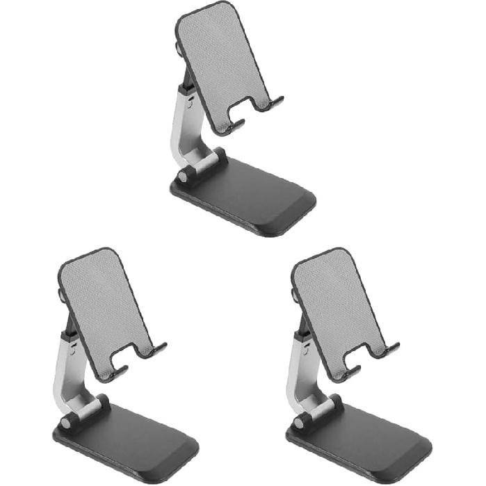 

Складная регулируемая подставка для мобильного телефона для стола, 3 шт. металлических утяжеленных основания, держатель для смартфона, портативная подставка для телефона для офиса, кухни, прикроватной тумбочки, 15X7CMx3pcs
