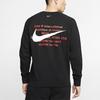 Nike Sportswear Men's Double Swoosh Fleece Crewneck Sweatshirt Black Standard Fit DD5079-010