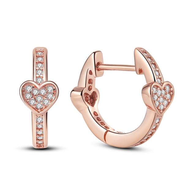 Silver Hoop Earrings 925 Silver Asymmetrical Heart Hoop Earrings For Women Fashion Silver Earring Jewelry Gift