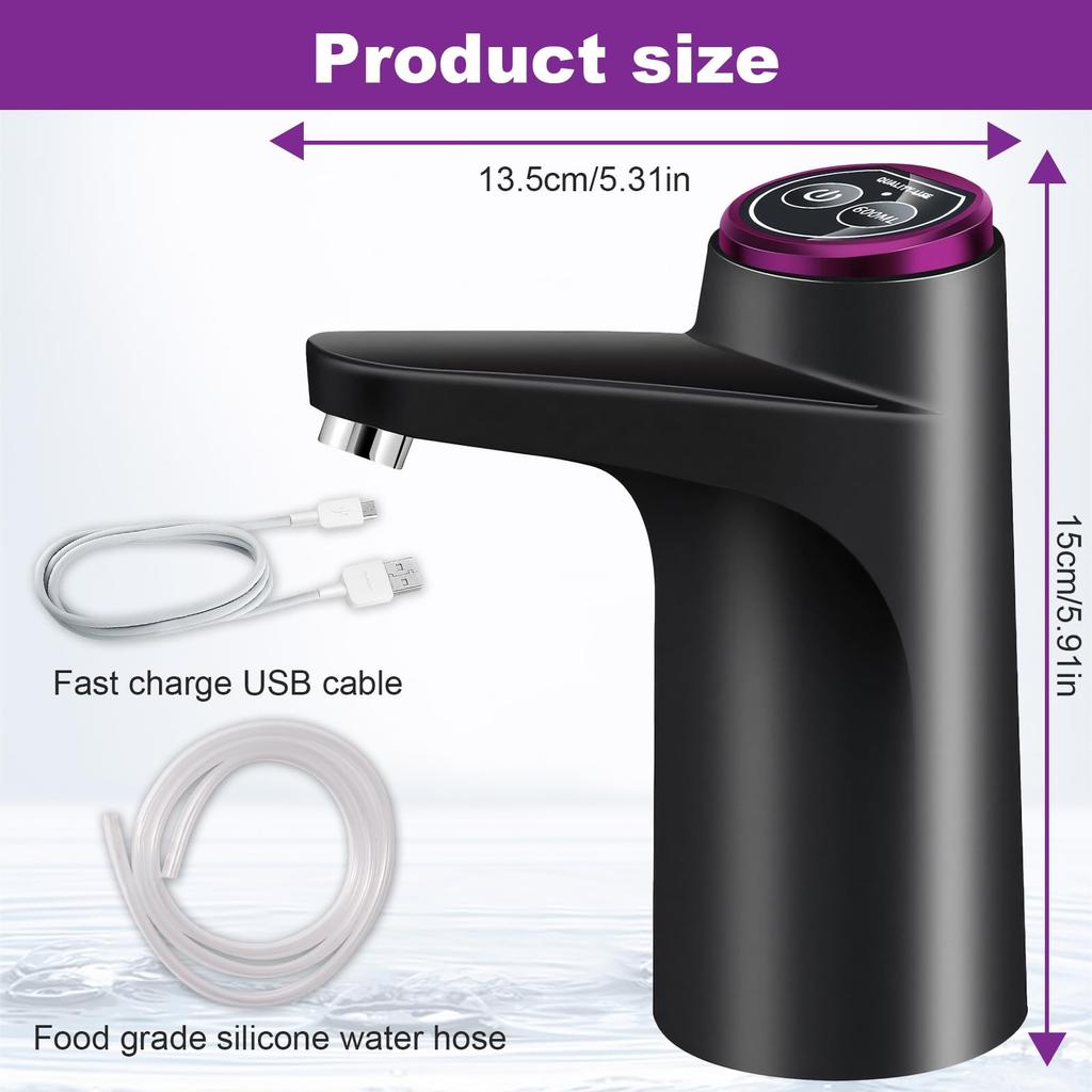 New Electric Water Dispenser with Universal Bucket Cap Water Bottle Pump USB Automatic Water Pump for any Gallon Bottle