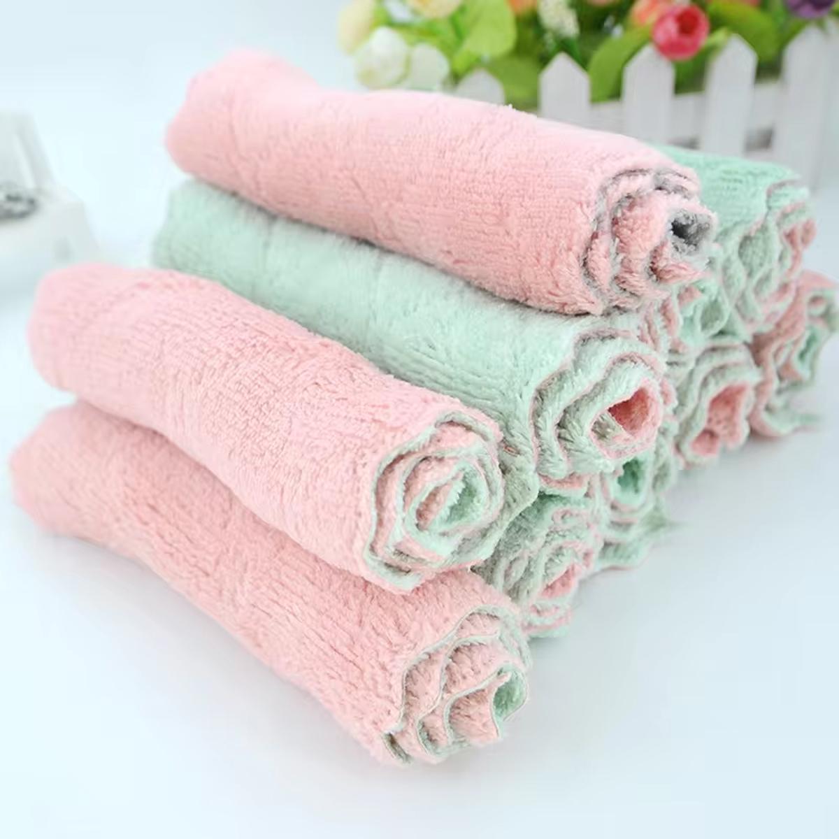 

5/10PCS Microfiber Cleaning Cloth Cleaning Rags Cleaning Towels with Multiple colors to choose from Reusable cleaning cloth 5pcs