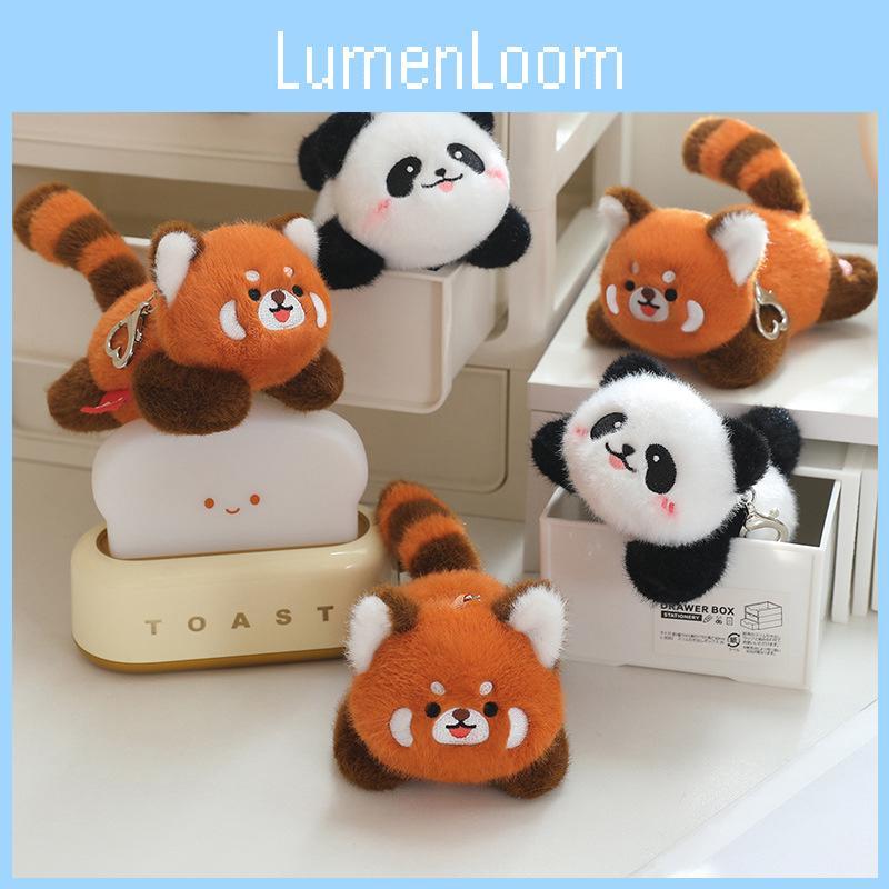 Plush Panda Spinning Keychain Backpack Charm Couples Gift Short Decor Plush
