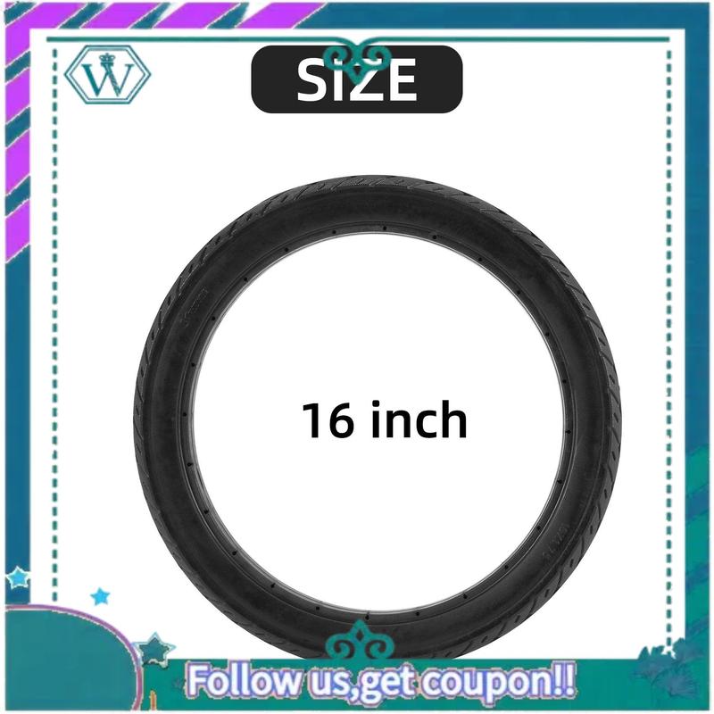 AA92-16 Inch 16 X 1.75 Bicycle Solid Tires Bicycle Bike Tires 16 X 1.75 Black Rubber Non-Slip Tires Cycling Tyre