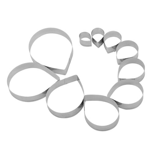 

COHEALI 10 Pieces Rose Petal Biscuit Cutter, Cake Cutter Slicer, Steel Cookie Cutter, Cake Spatula, Petal Shaped Sugar Mold, Metal Cookie Die, Silver