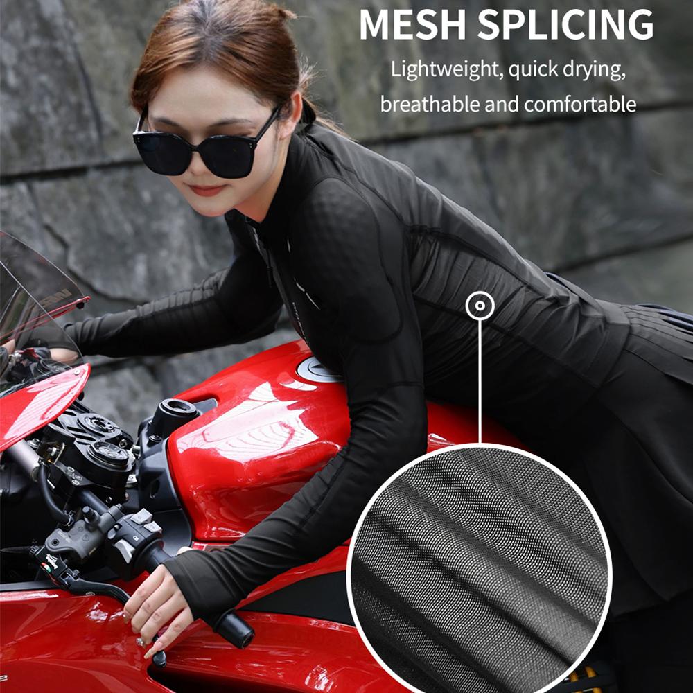 Damskie koszulki motocyklowe z miękkim pancerzem, motocrossowe, ochronne warstwy bazowe, ochraniacze na ramiona