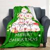 Christmas Pigs Tree Flannel Blanket Super Soft Warm Cozy Blanket For Sofa Bed Office Travel Allseason Home Decor Gift