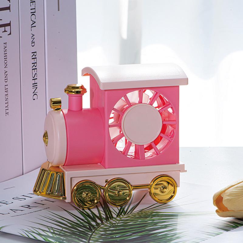 

Creative Cartoon USB Rechargeable Portable Train Fan - Cute Student Desktop Electric Gift Factory Wholesale