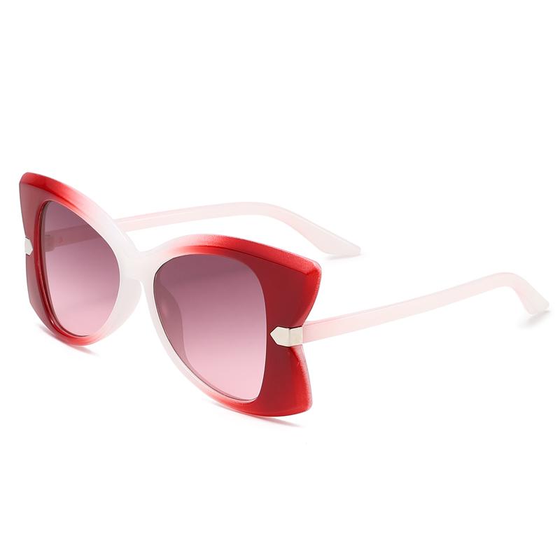 Oversized Cat Eye Anti-UV Sunglasses Women Fashion Metal Decorated Frame Party Beach Shades Butterfly Eyewear