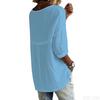 Women's Casual, Loose, Fashionable Long-sleeved Button-up Pullover Top