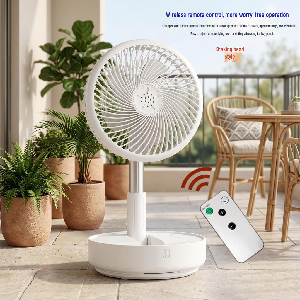 Portable Telescopic USB Charging Fan: Travel, Outdoor & Desktop Use 8-inch белый