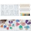 Cute Silicone Resin Keychain Mold Set Jewelry Pendant Casting Mold DIY Epoxy Keychain Mold with Keychain Rings Tassel