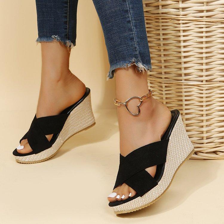 Women Summer Fashion Wedge Casual Waterproof Platform Platform Slippers Thick Sole High Heel Sandals for Women