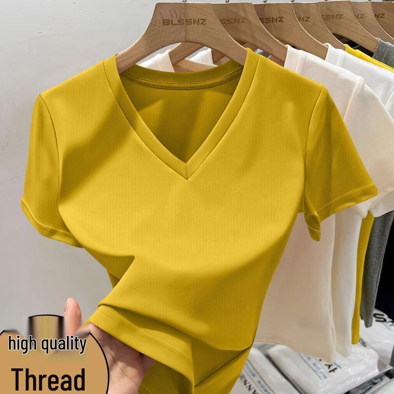Trendy Ribbed Short-Sleeve Slim Fit Top for Women - Flattering Spring/Summer 2026 Essentials